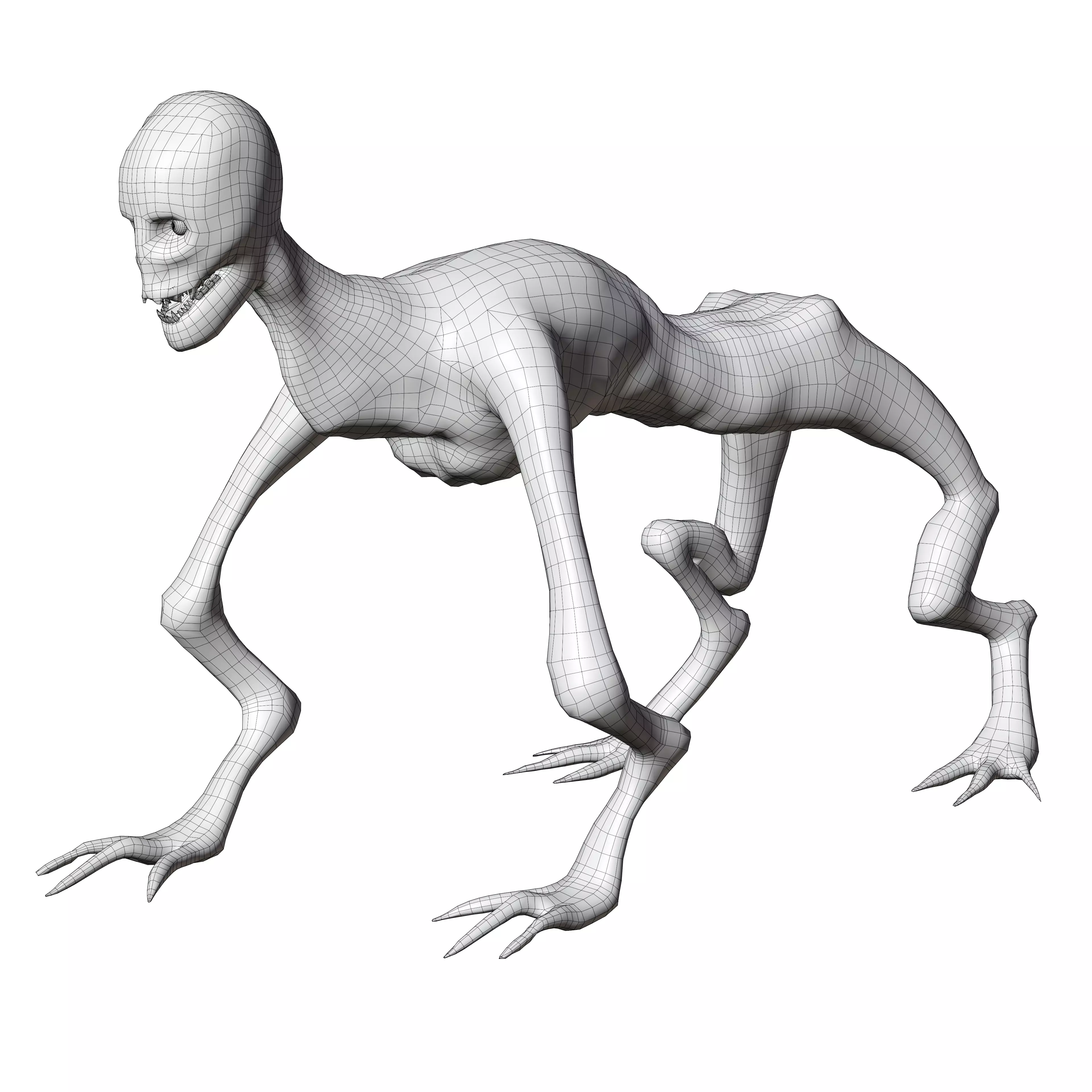 Rake monster rigged Low-poly 3D model_12