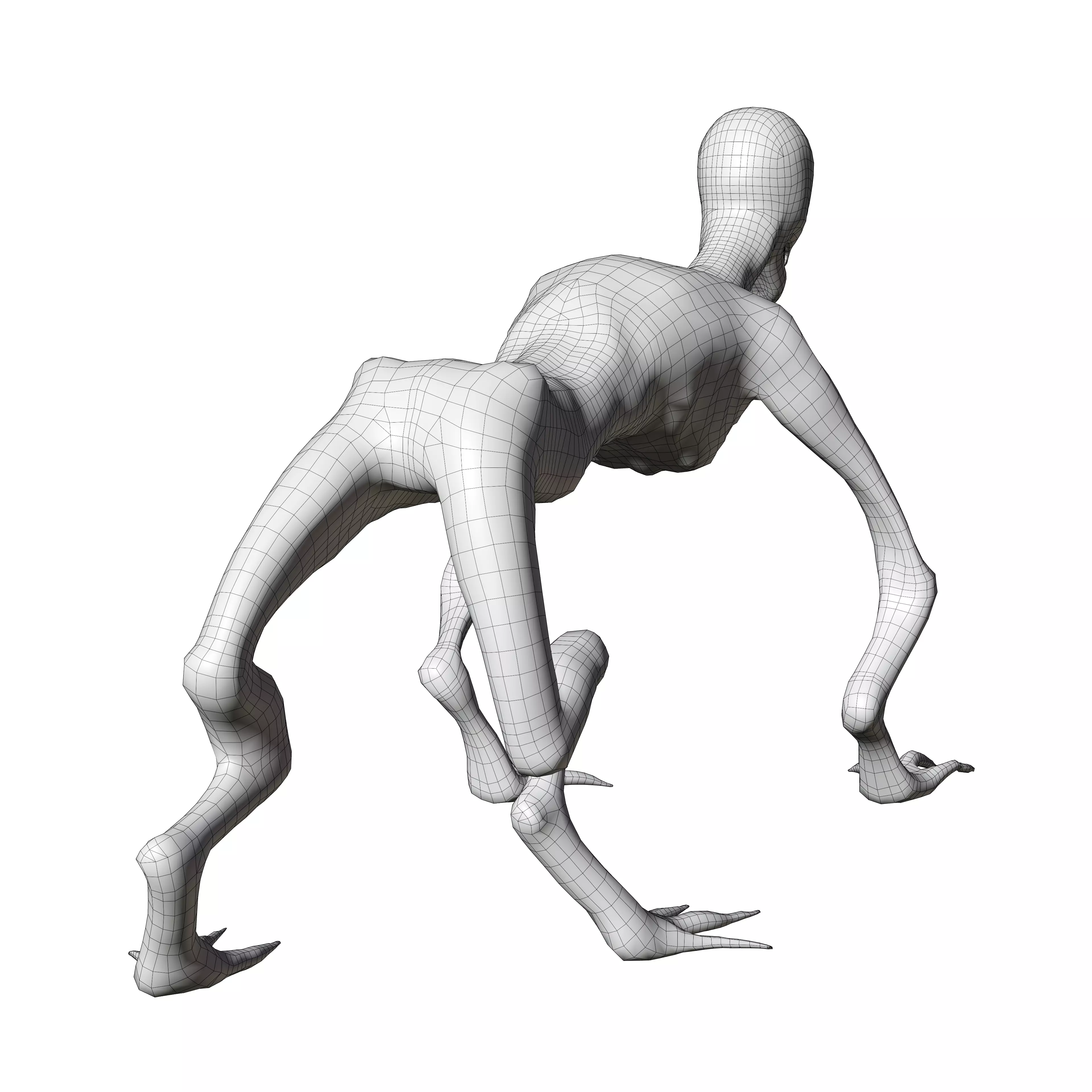 Rake monster rigged Low-poly 3D model_13