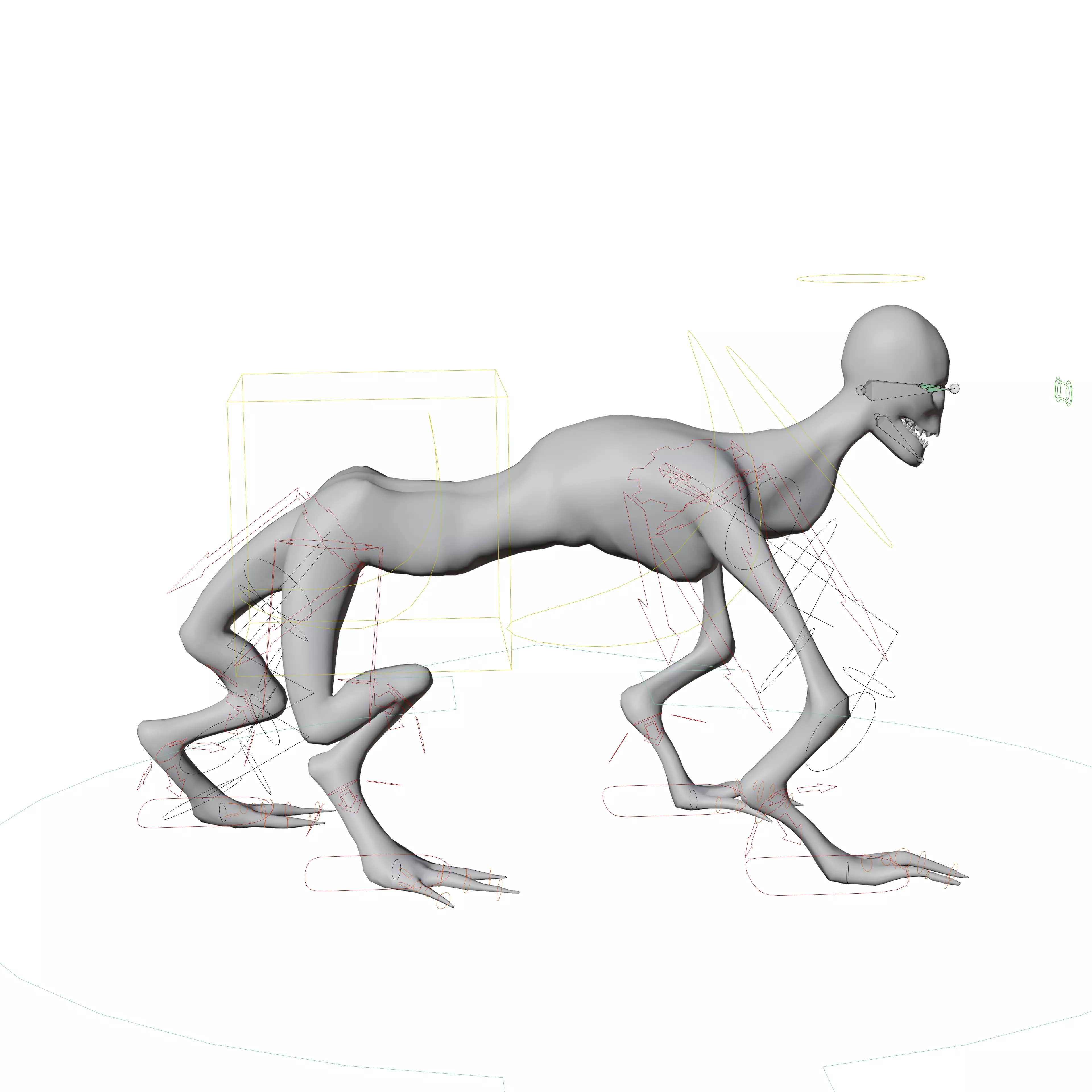 Rake monster rigged Low-poly 3D model_6