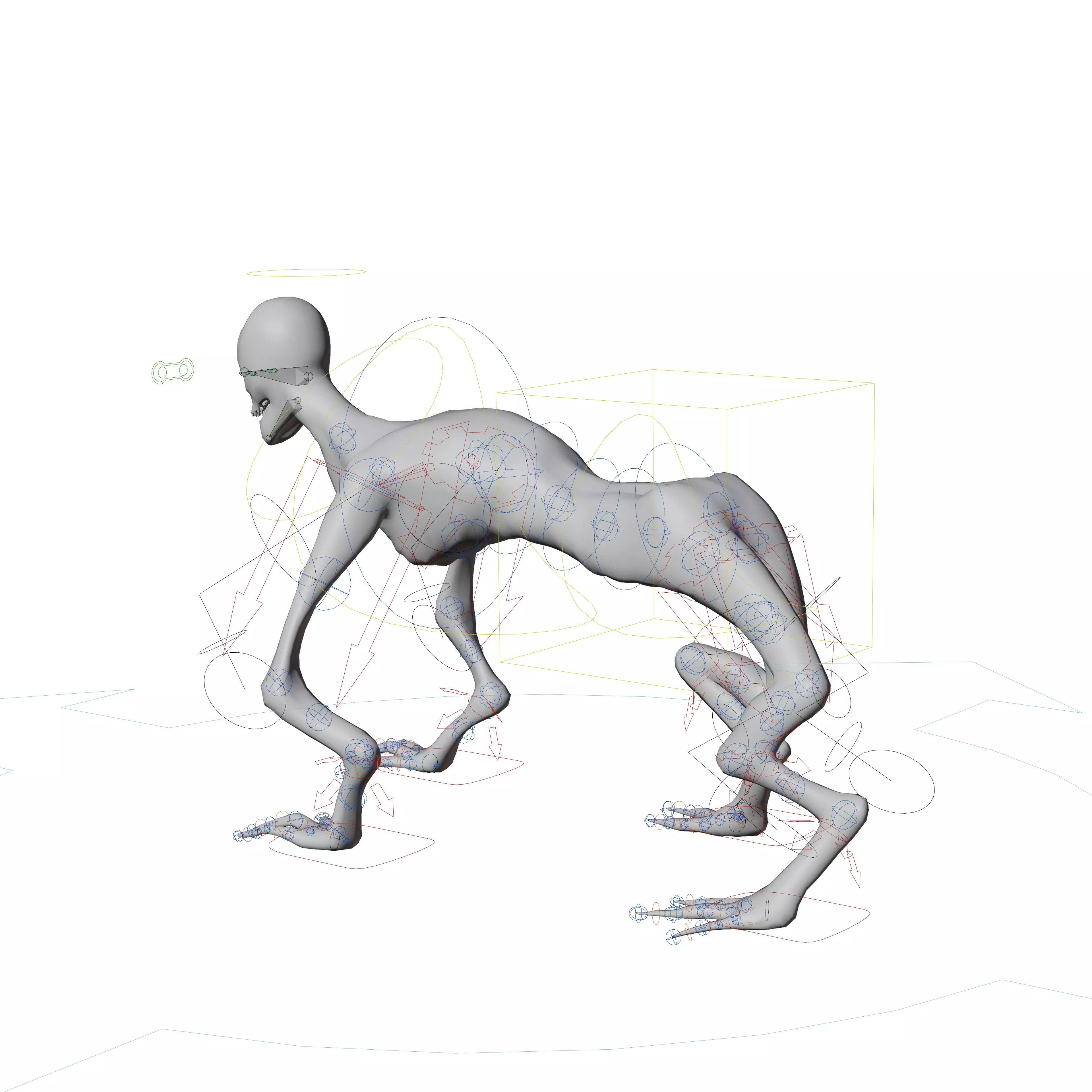 Rake monster rigged Low-poly 3D model_7