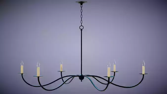 Saxon Black Chandelier Low-poly 3D model