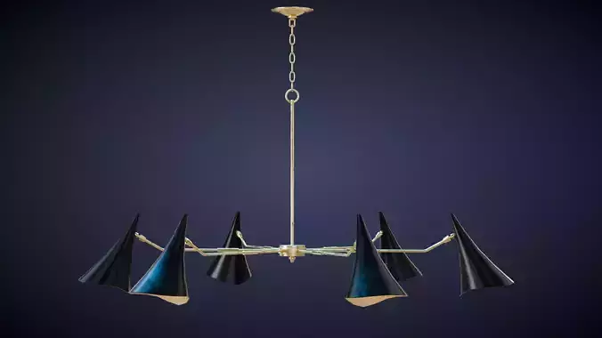 Library Chandelier Low-poly 3D model
