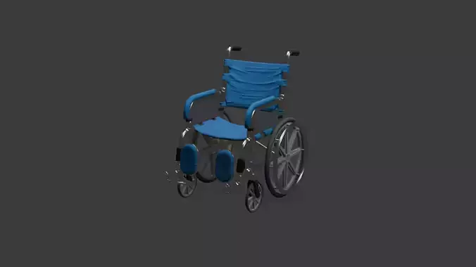 Realistic Wheelchair 3D Model and Game Ready  