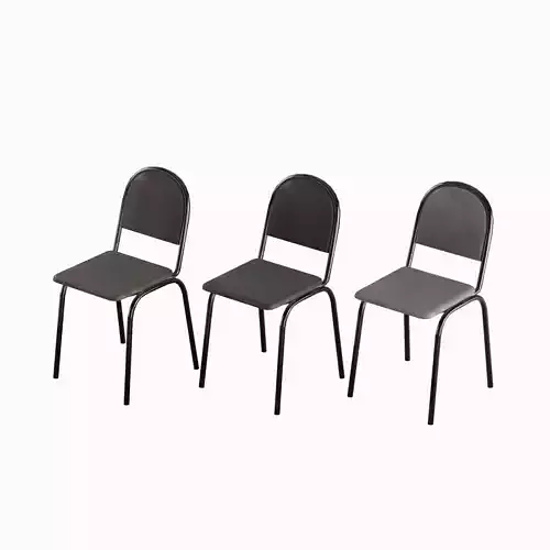 Office Chair Set Low-poly 3D model
