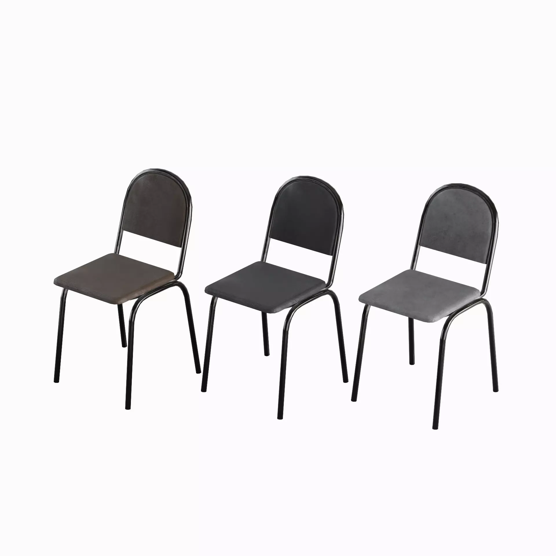 Office Chair Set Low-poly 3D model_0