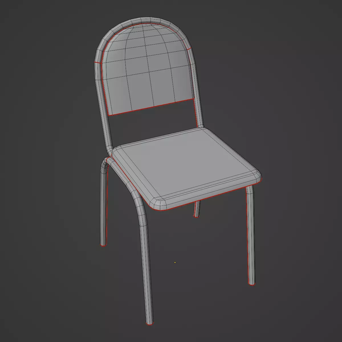 Office Chair Set Low-poly 3D model_19