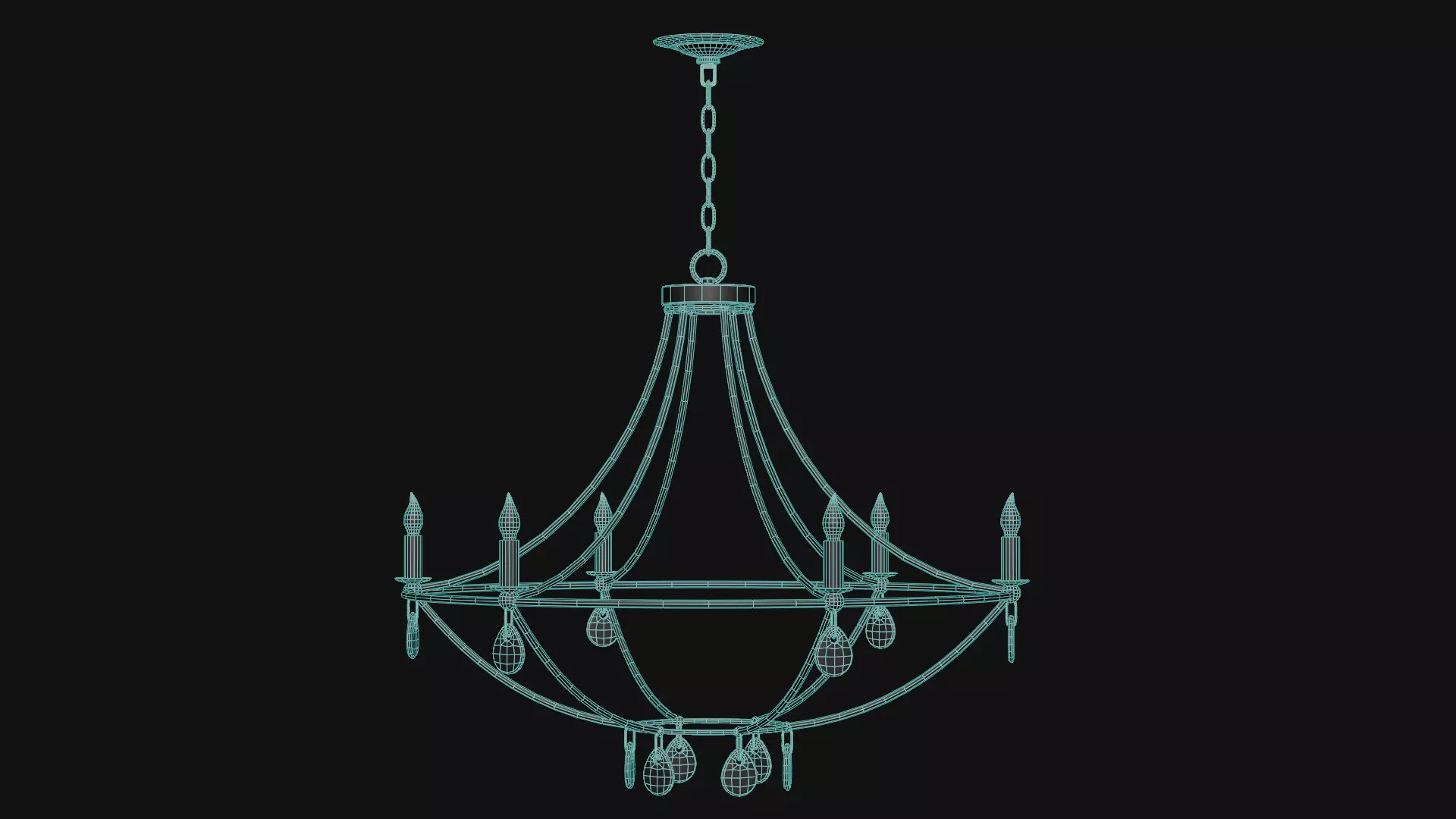 Novella Chandelier Low-poly 3D model_10