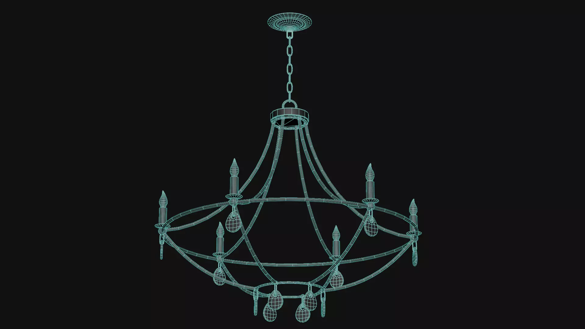 Novella Chandelier Low-poly 3D model_15