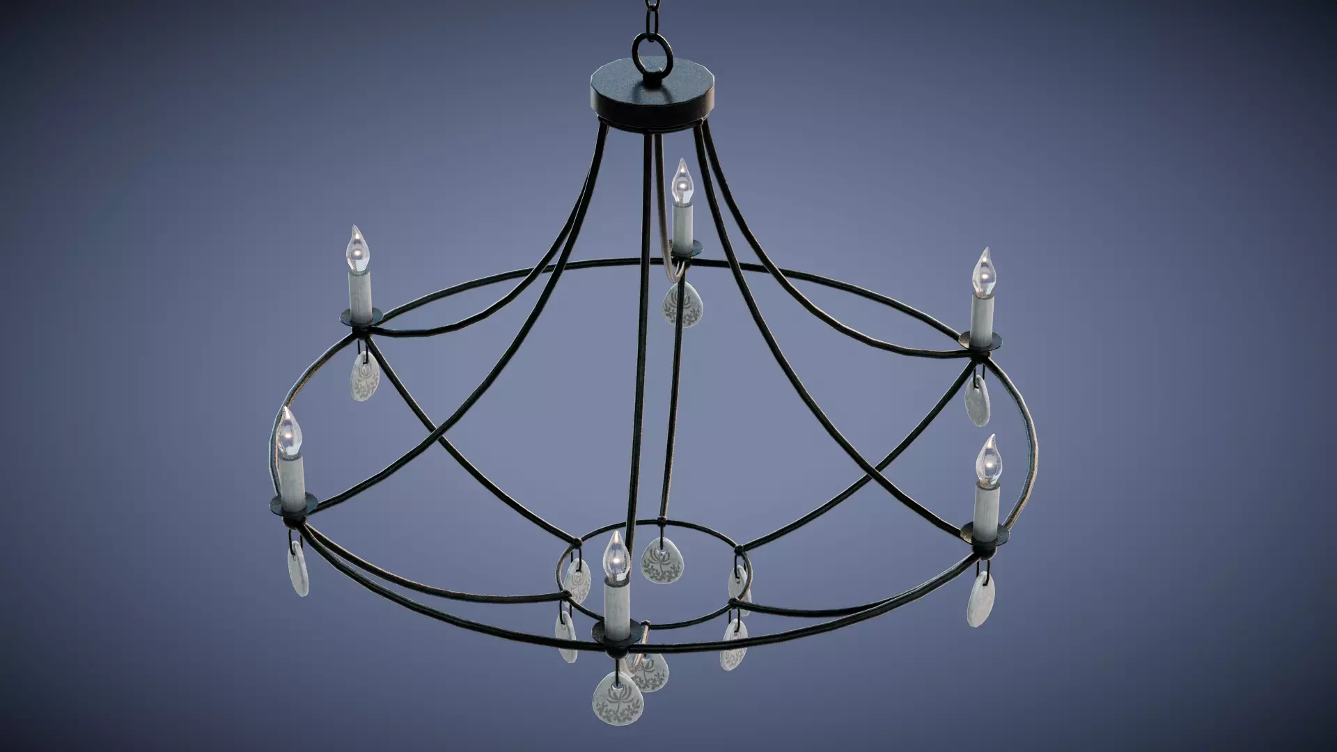 Novella Chandelier Low-poly 3D model_7