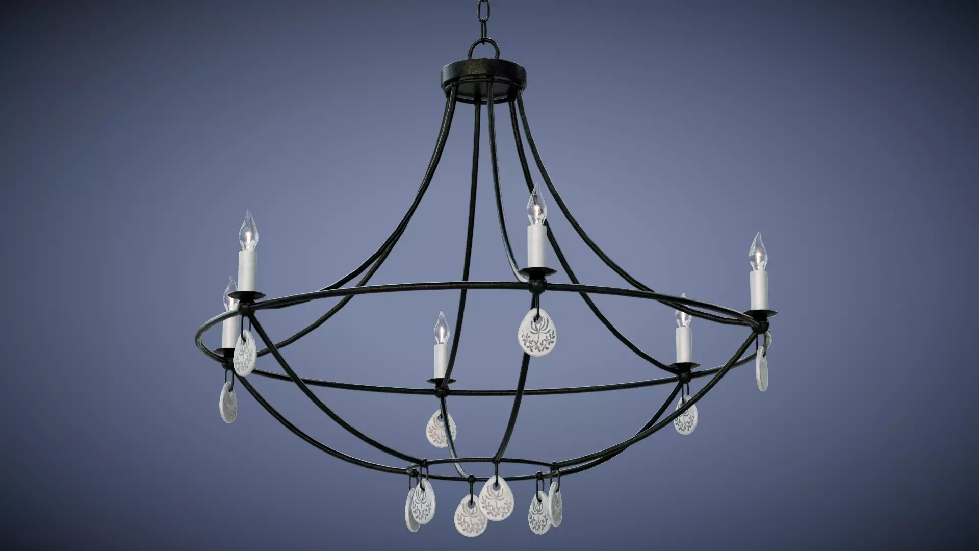 Novella Chandelier Low-poly 3D model_3