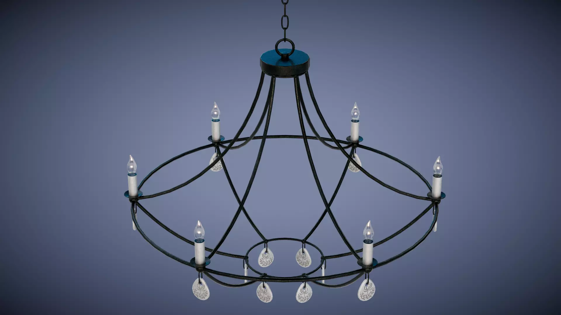Novella Chandelier Low-poly 3D model_4