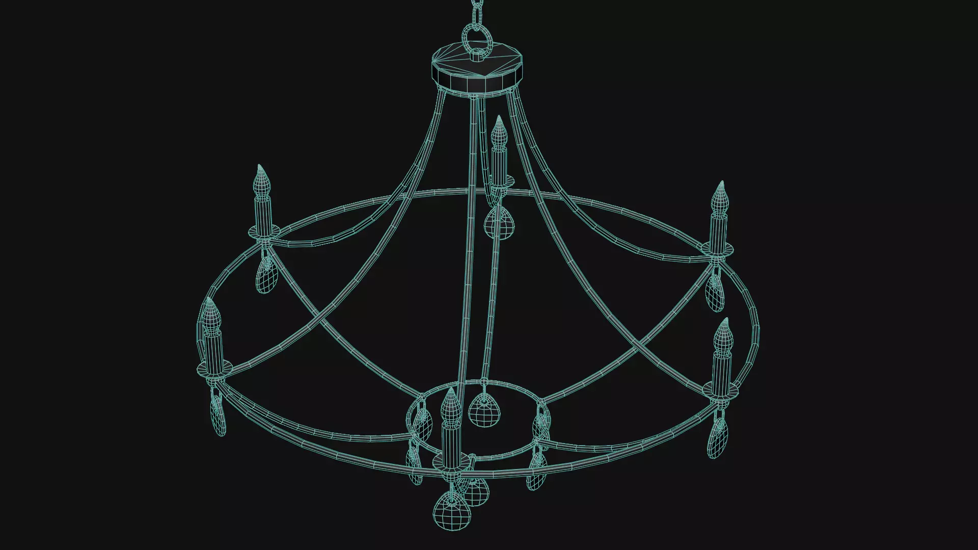 Novella Chandelier Low-poly 3D model_17