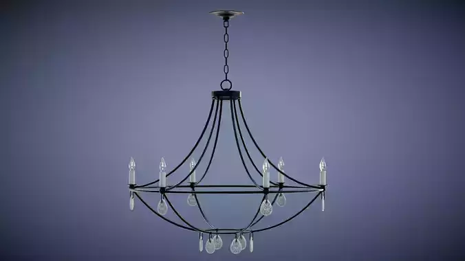 Novella Chandelier Low-poly 3D model