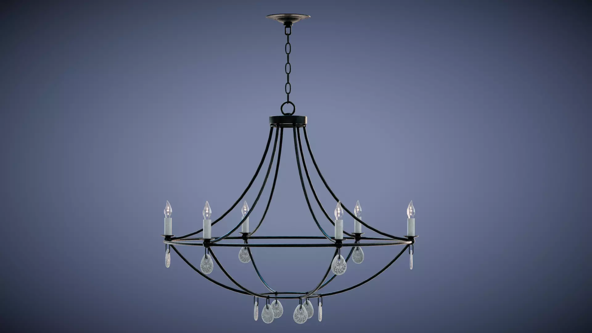Novella Chandelier Low-poly 3D model_0