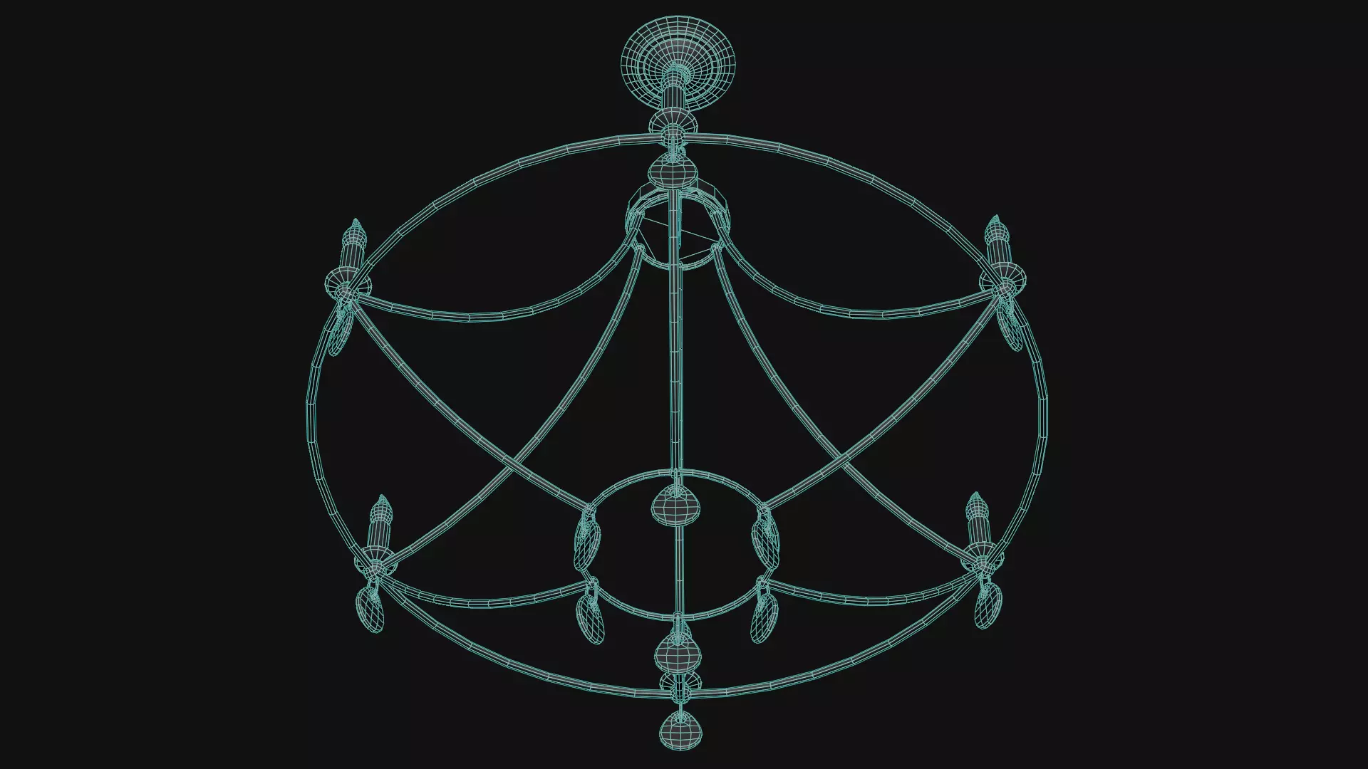 Novella Chandelier Low-poly 3D model_16