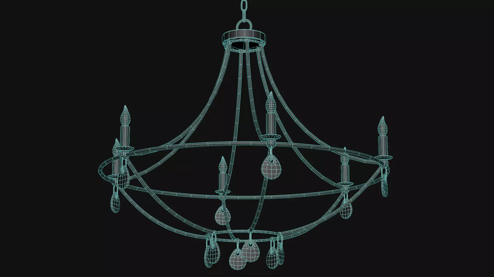 Novella Chandelier Low-poly 3D model_13