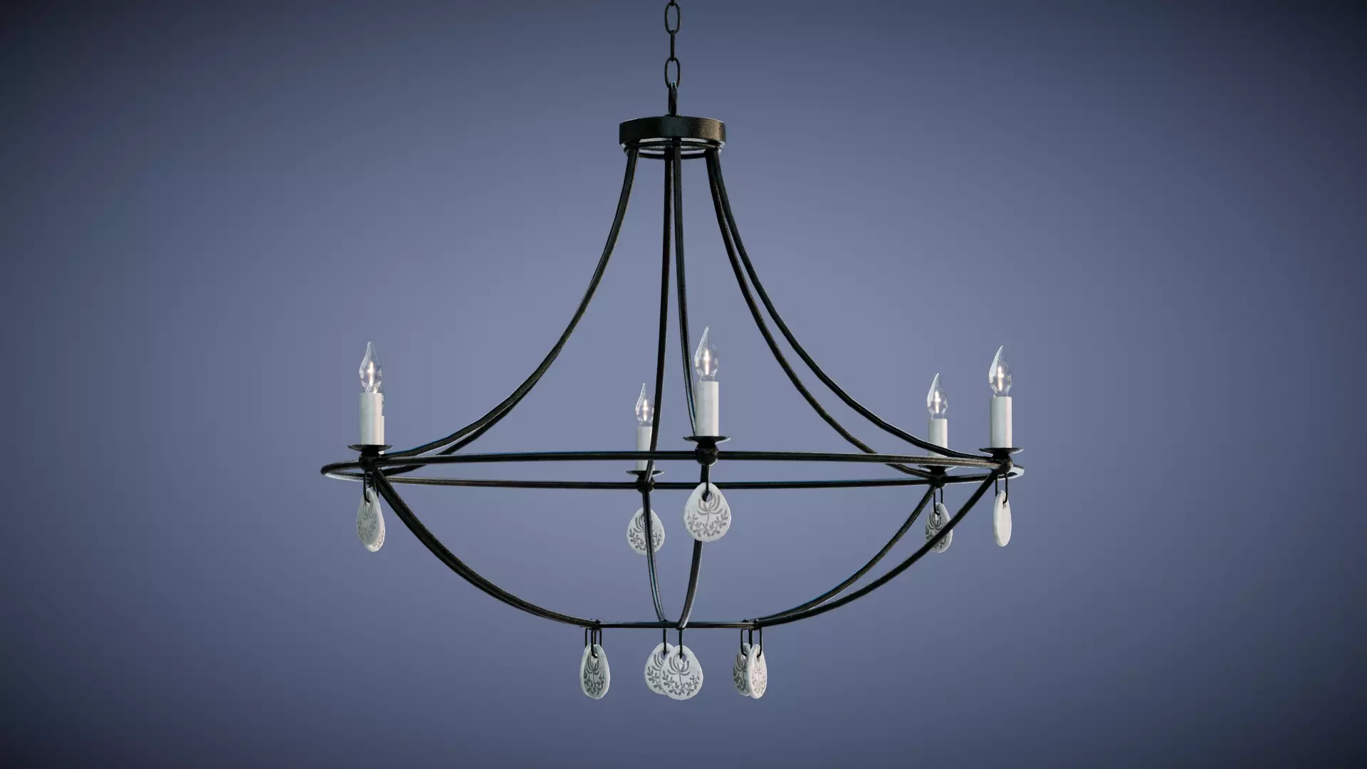 Novella Chandelier Low-poly 3D model_2