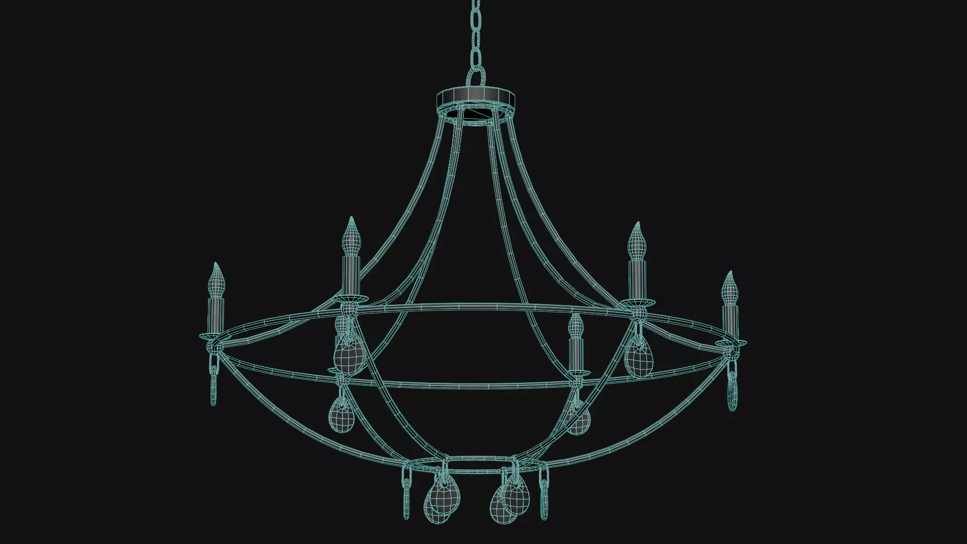 Novella Chandelier Low-poly 3D model_18
