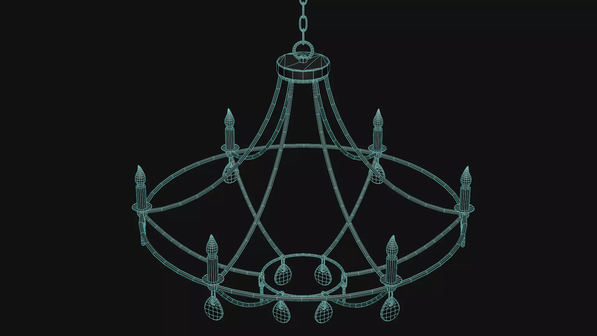 Novella Chandelier Low-poly 3D model_14