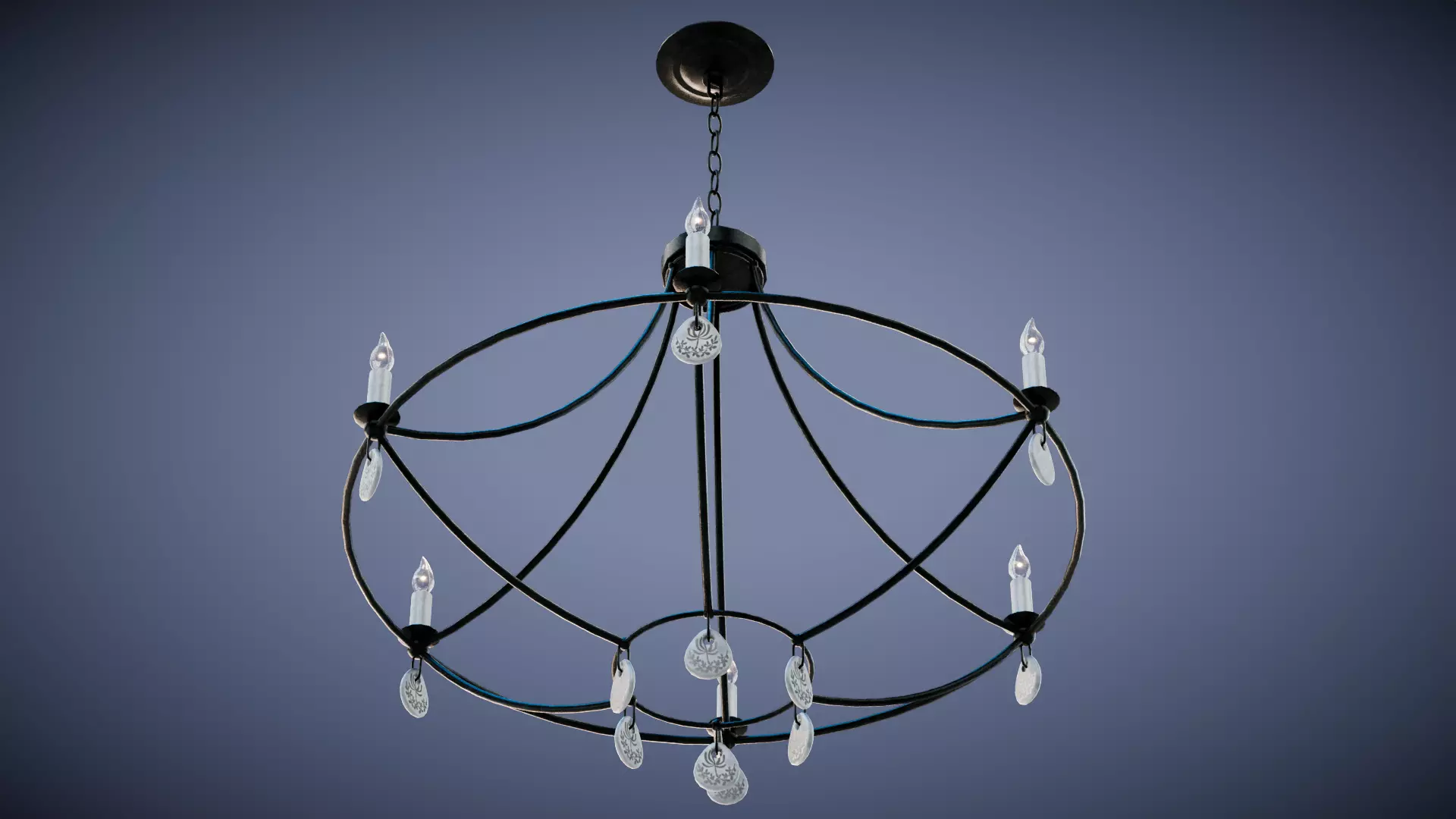 Novella Chandelier Low-poly 3D model_1