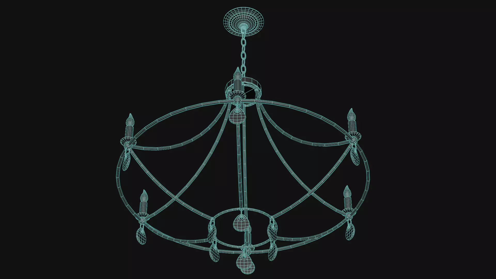 Novella Chandelier Low-poly 3D model_11