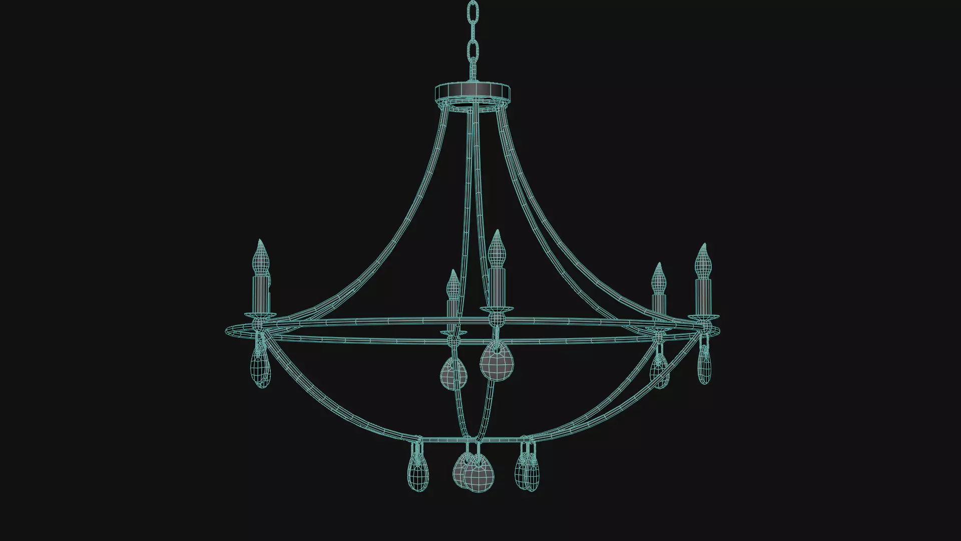 Novella Chandelier Low-poly 3D model_12