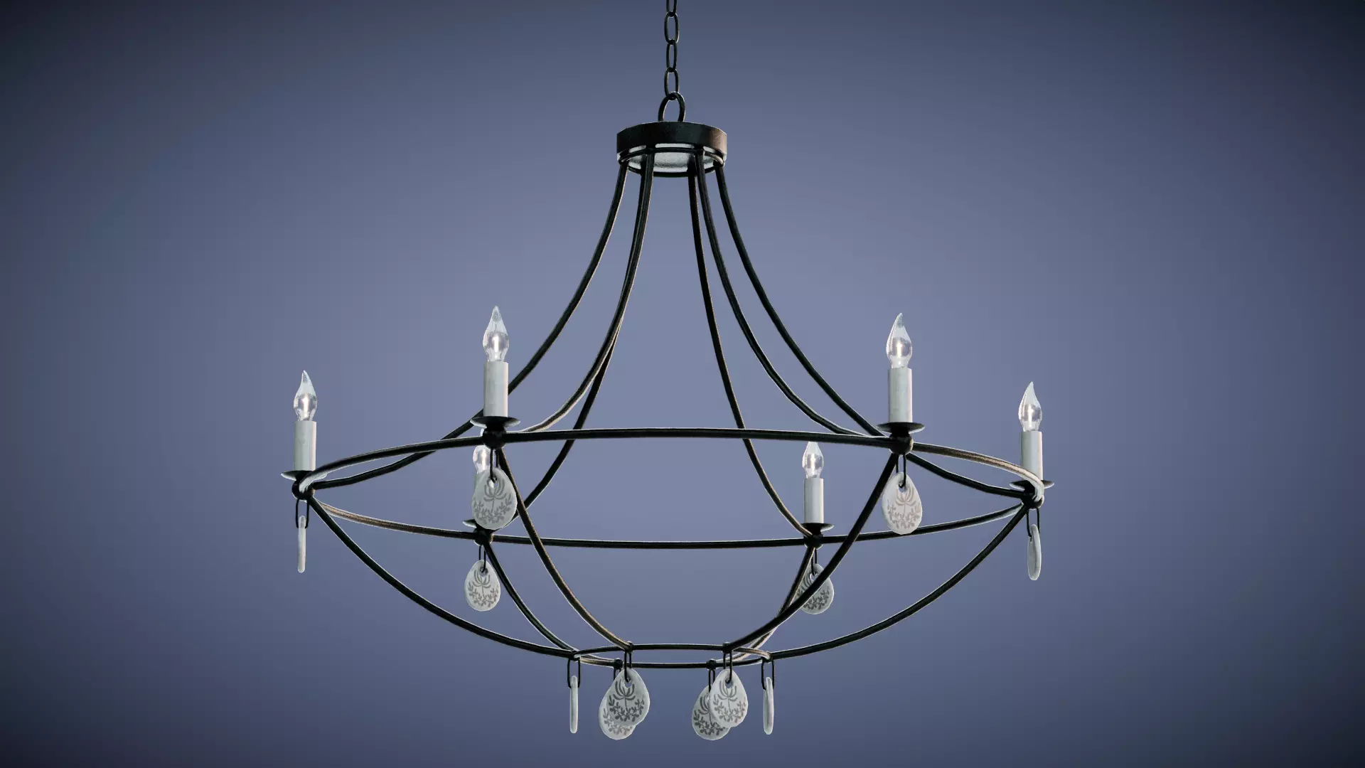 Novella Chandelier Low-poly 3D model_8