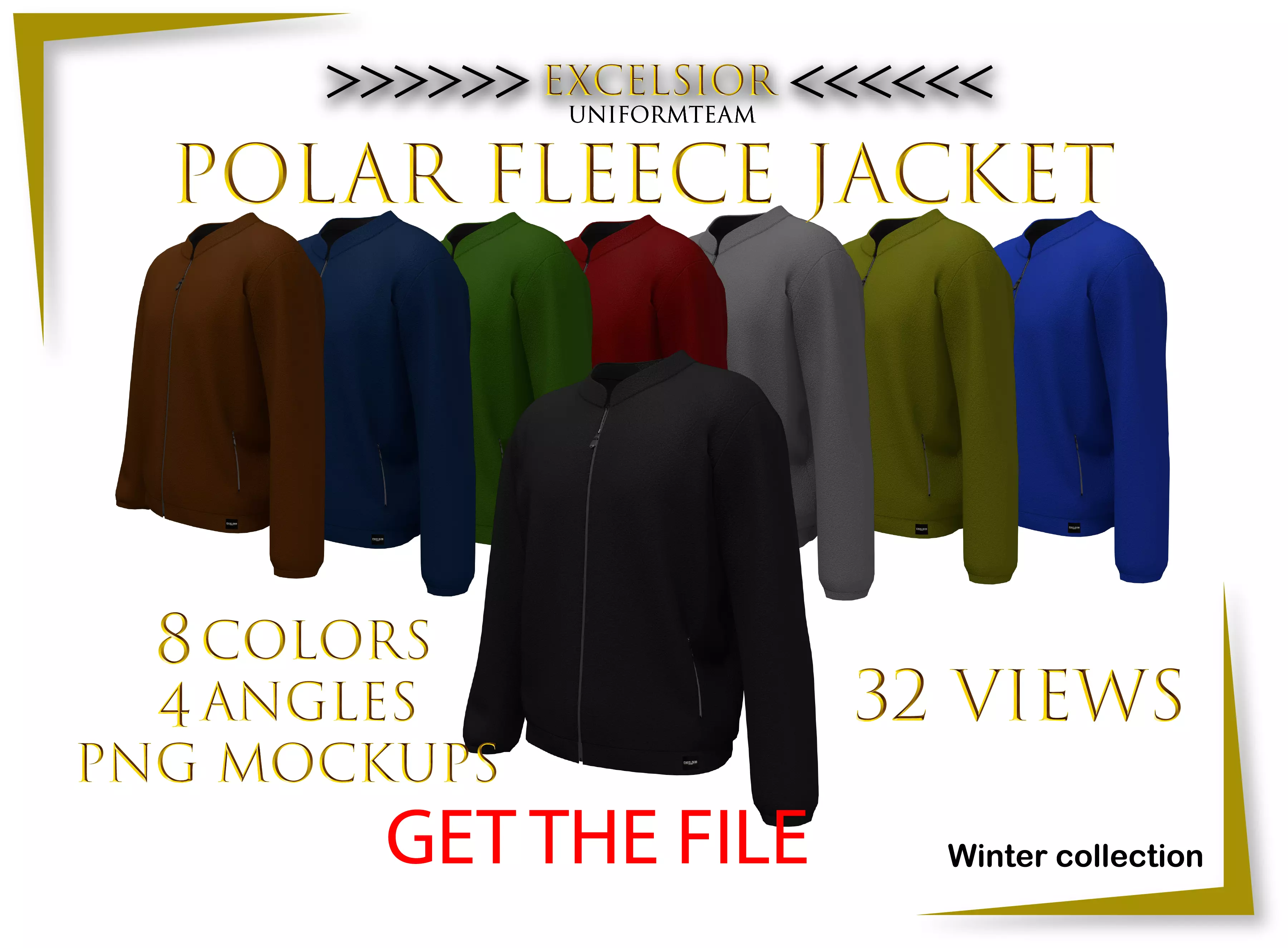 Polar Fleece Jacket Mockup 3D model