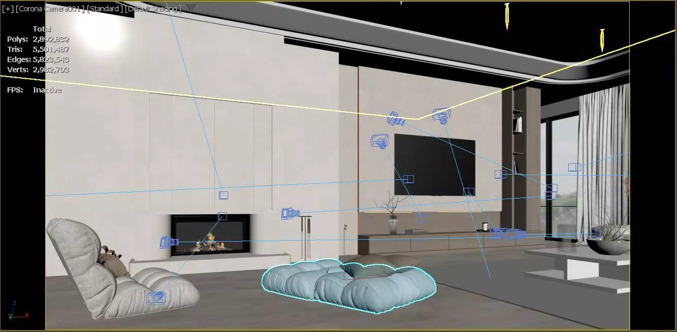 Modern Living Room 3D model_18