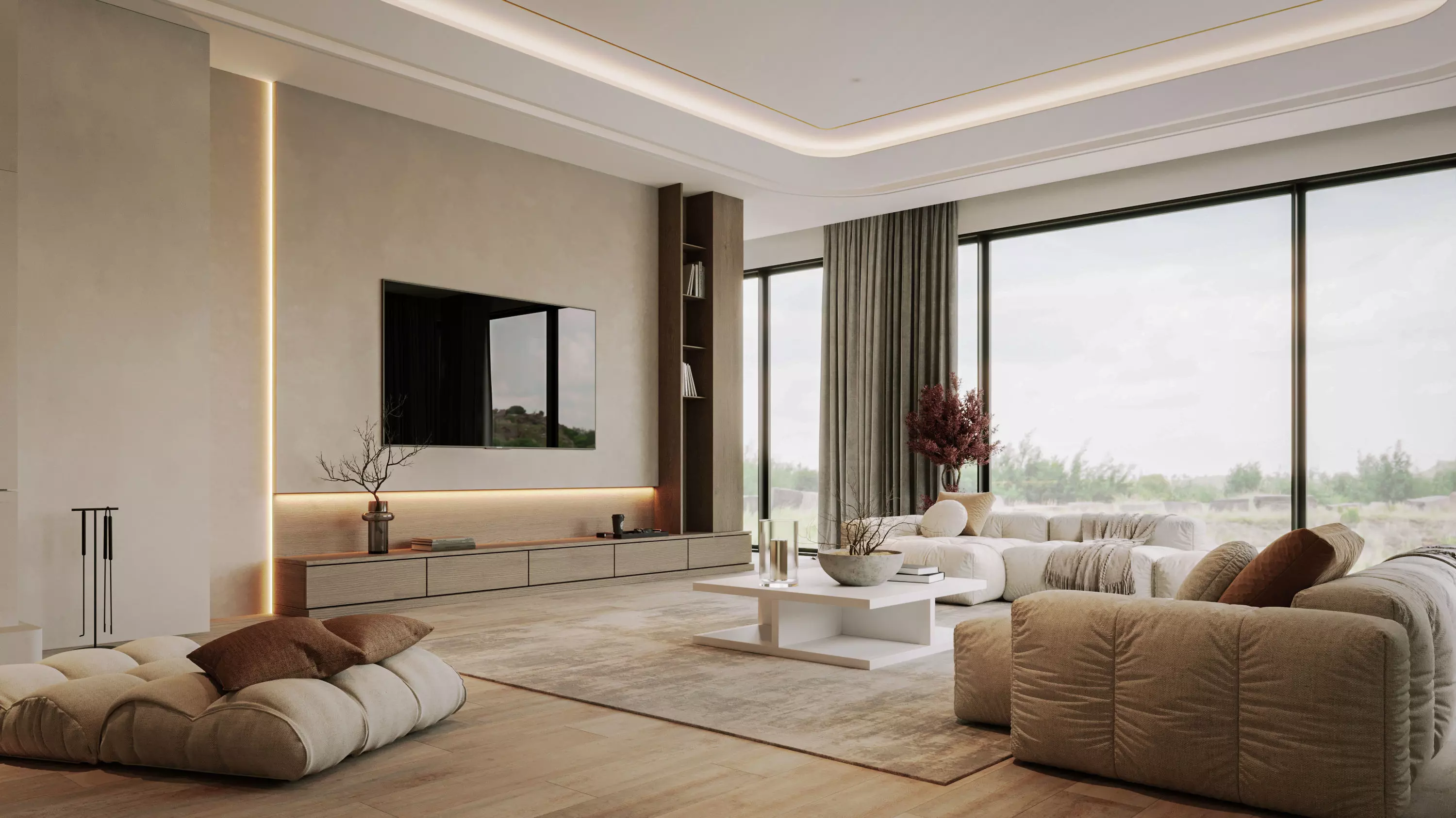 Modern Living Room 3D model_0