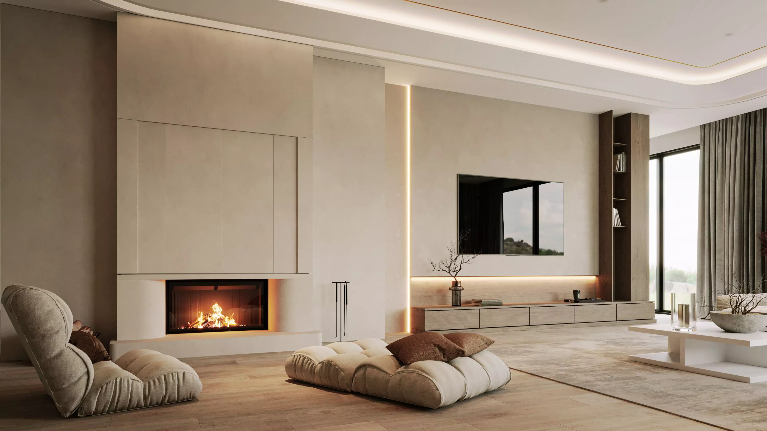 Modern Living Room 3D model_3