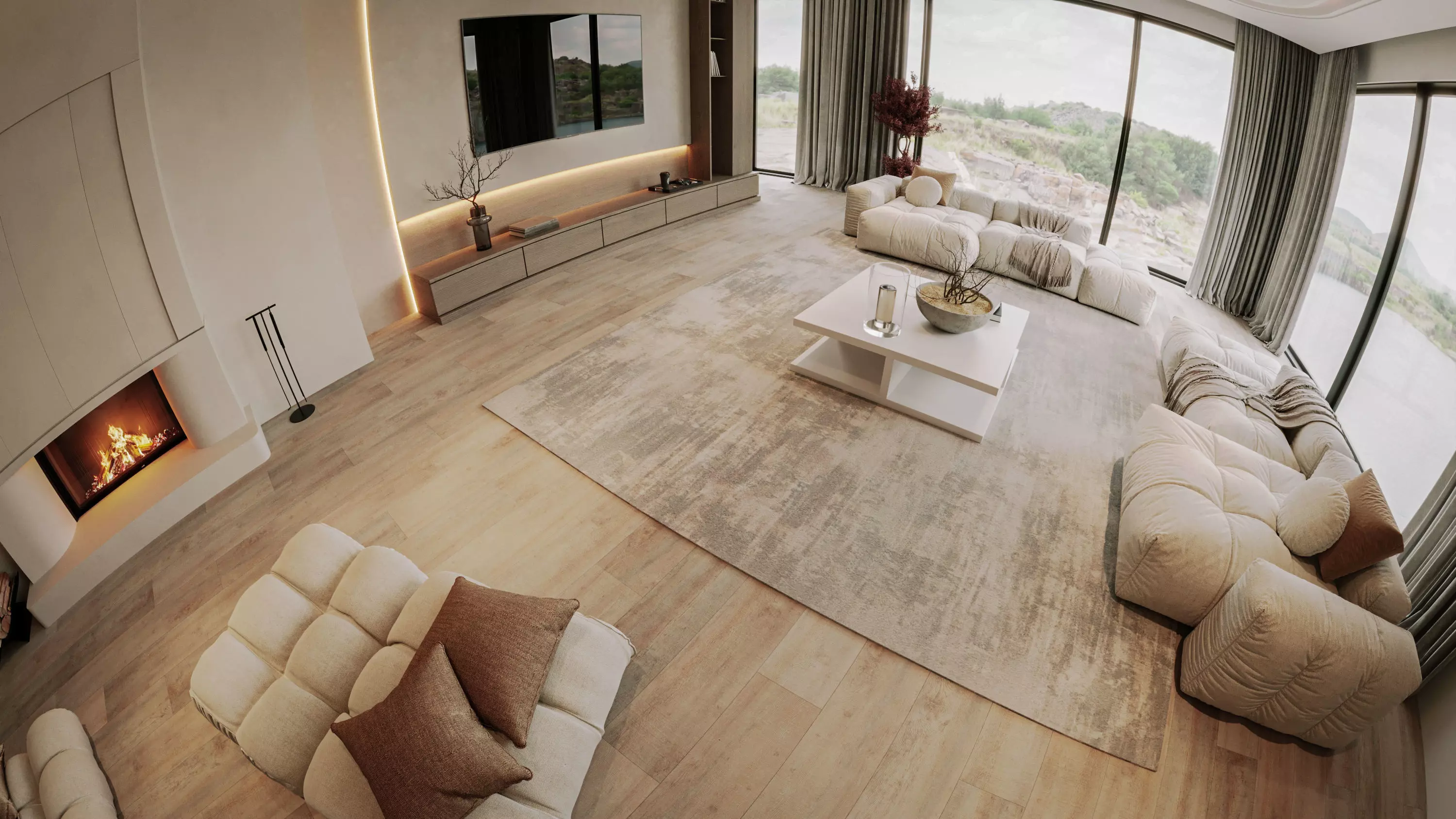 Modern Living Room 3D model_2