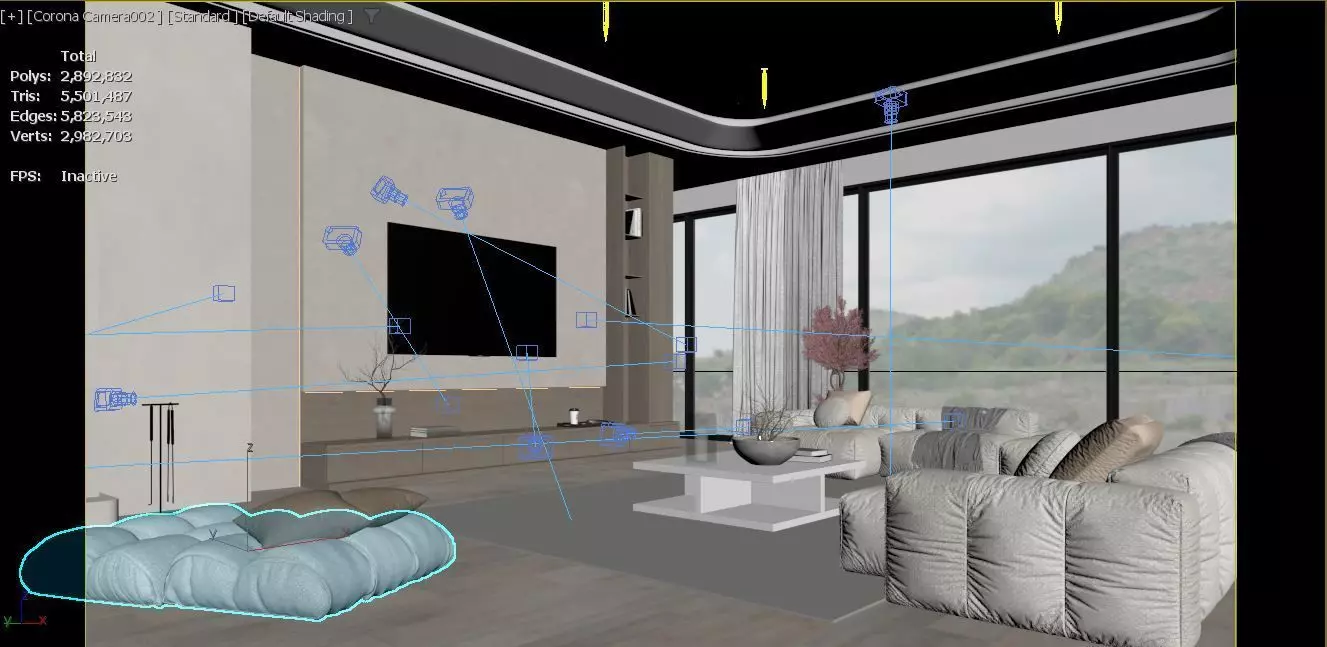 Modern Living Room 3D model_16