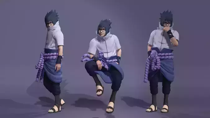 Go Champion Ke Jie plays Uchiha Sasuke from Naruto 3D model