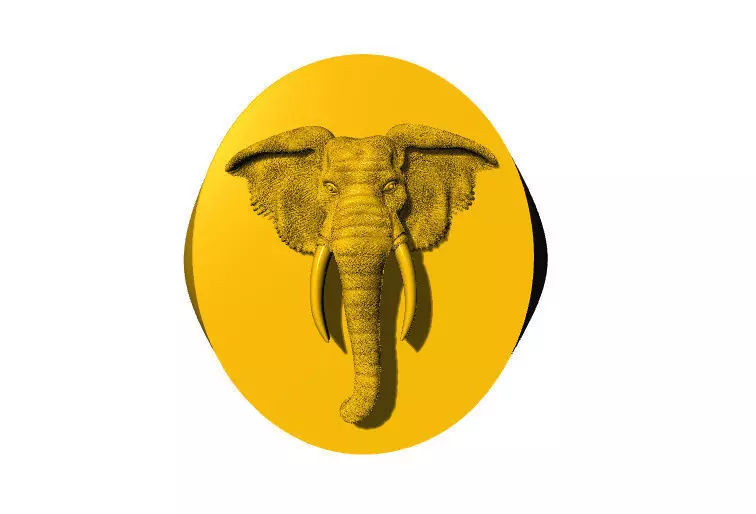 Elephant Face Pendent   3D print model_12