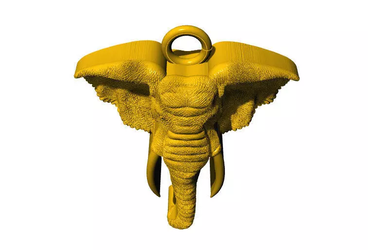 Elephant Face Pendent   3D print model_7