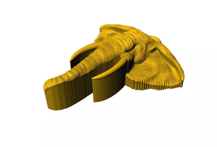 Elephant Face Pendent   3D print model_8