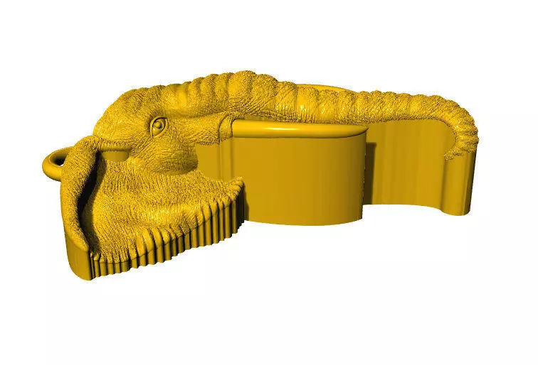 Elephant Face Pendent   3D print model_4