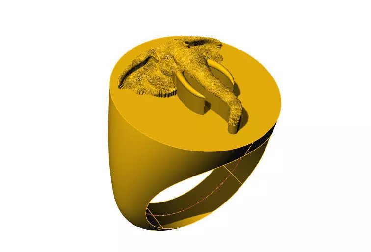 Elephant Face Pendent   3D print model_11