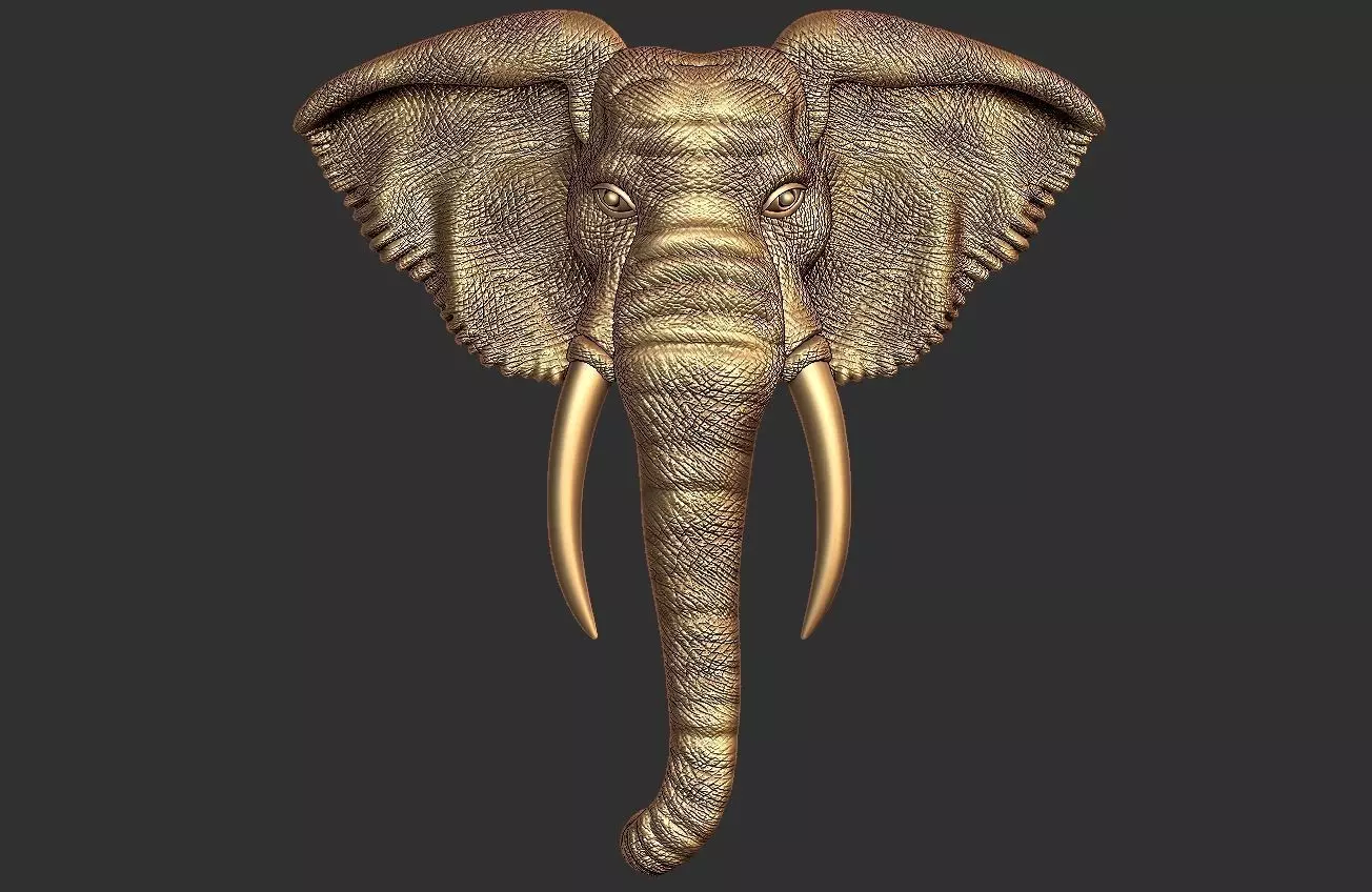 Elephant Face Pendent   3D print model_0