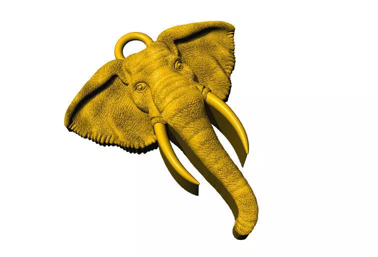 Elephant Face Pendent   3D print model_3