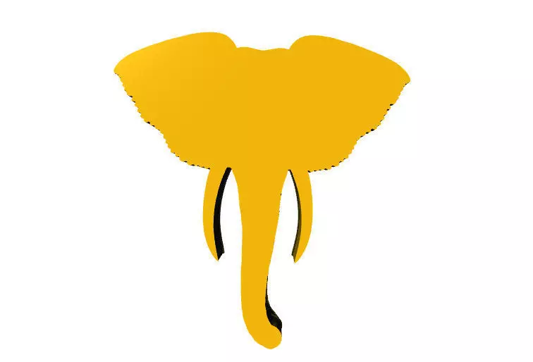 Elephant Face Pendent   3D print model_9