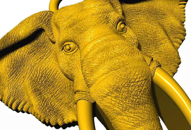 Elephant Face Pendent   3D print model_2
