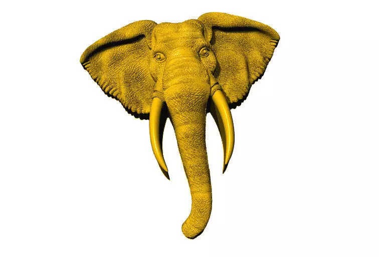 Elephant Face Pendent   3D print model_10