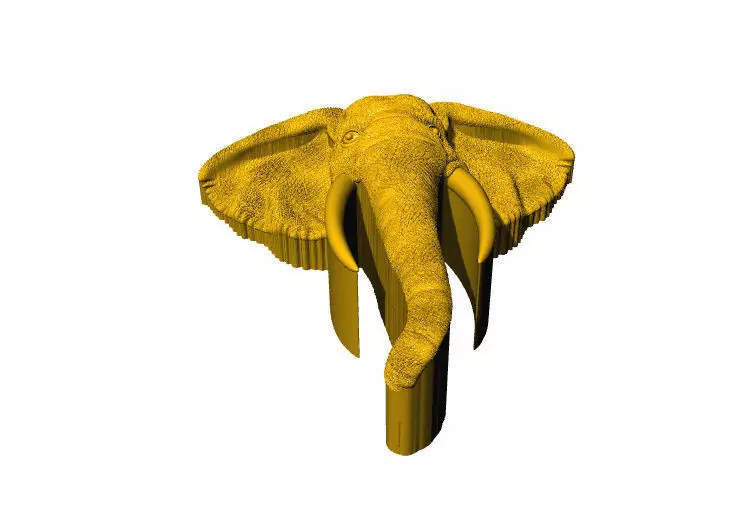 Elephant Face Pendent   3D print model_6