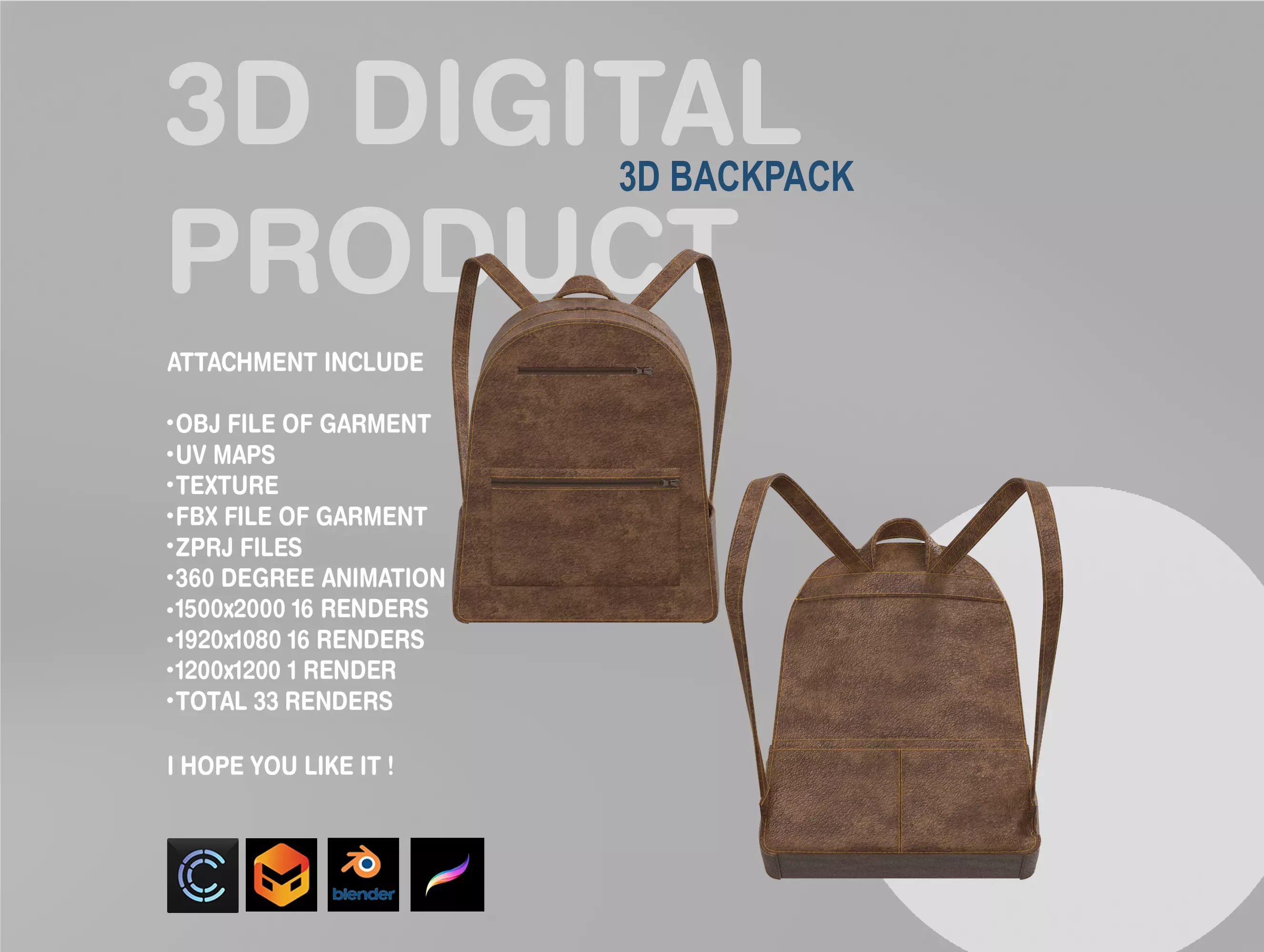 3D BACK PACK 3D model