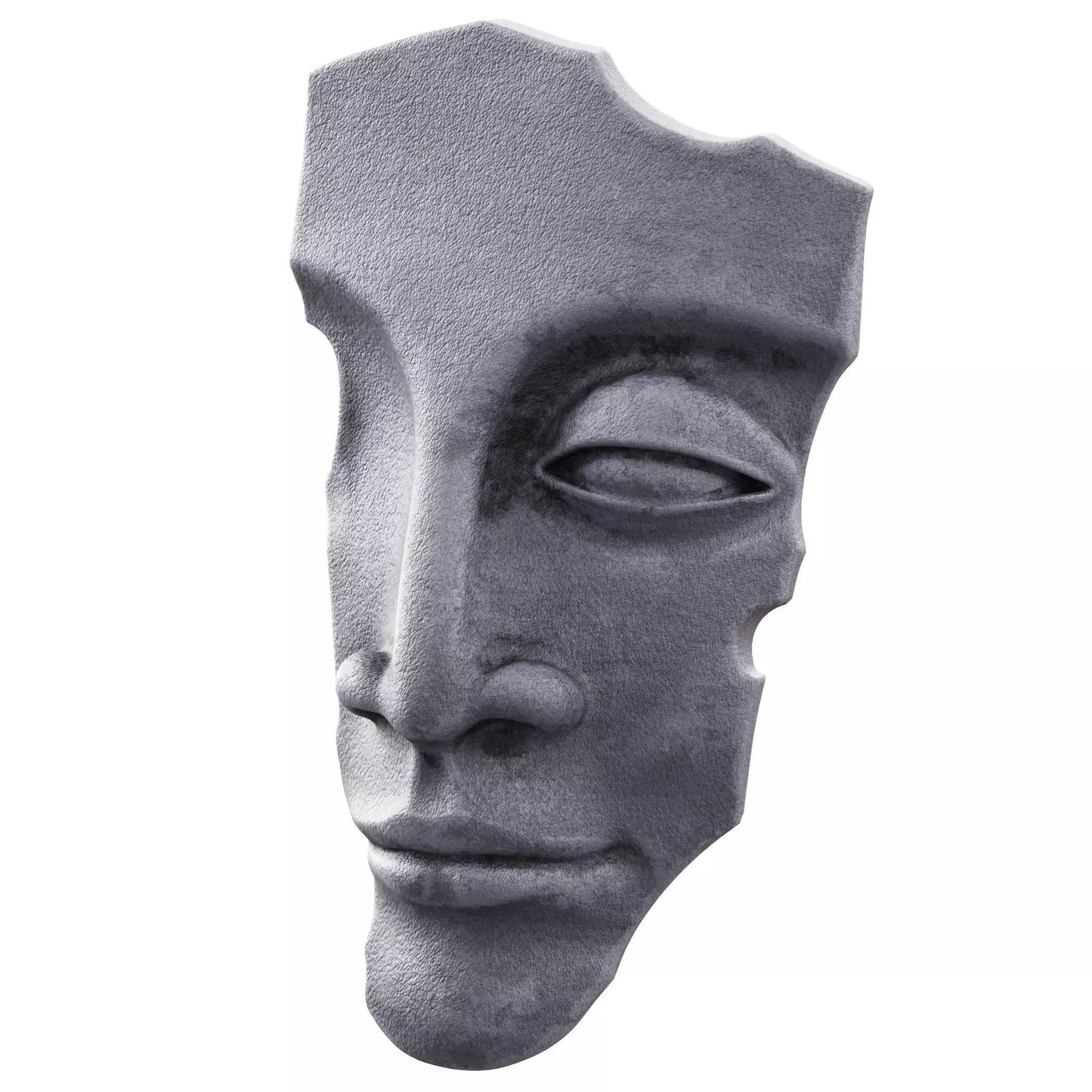 Face sculpture on the wall 3D model_2