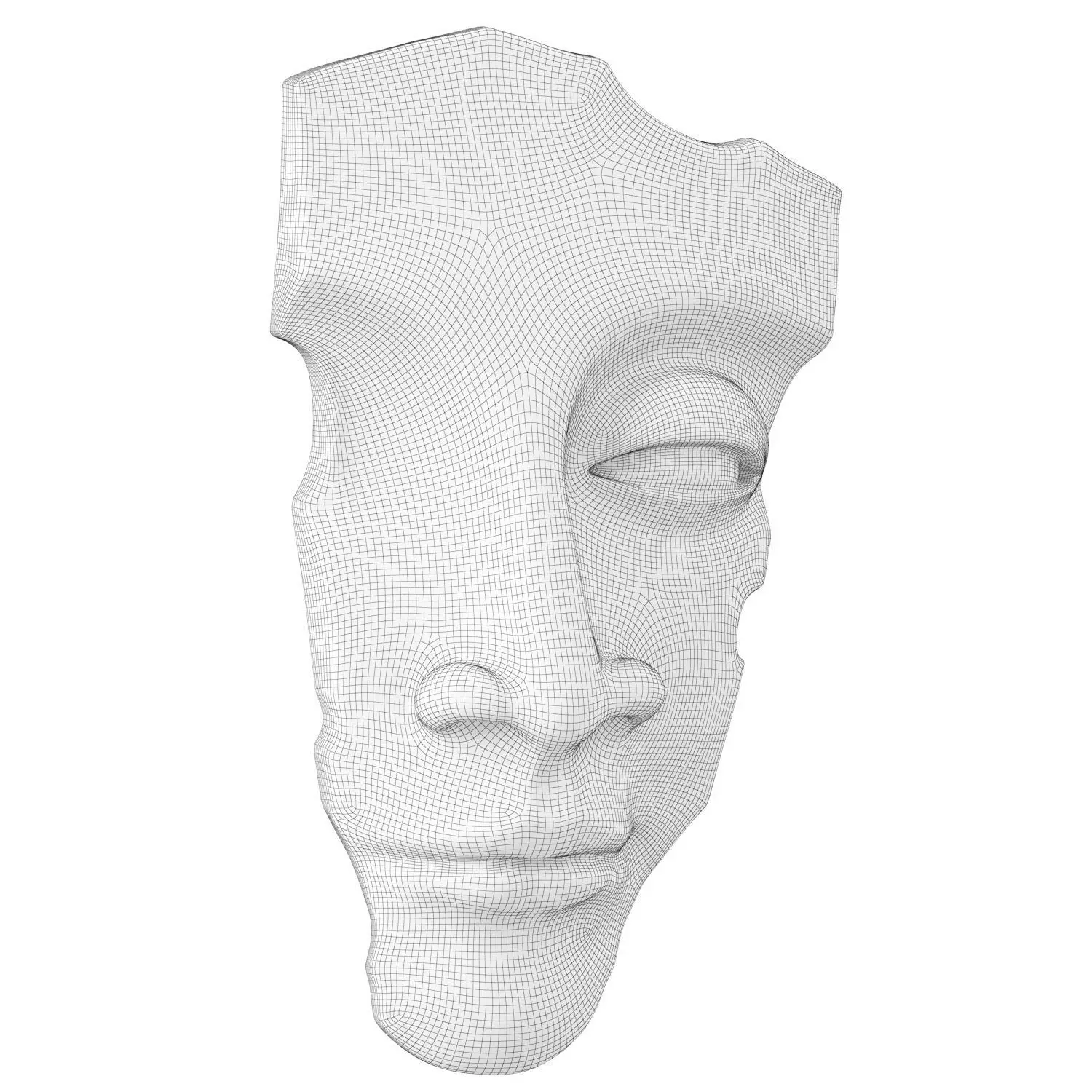 Face sculpture on the wall 3D model_6