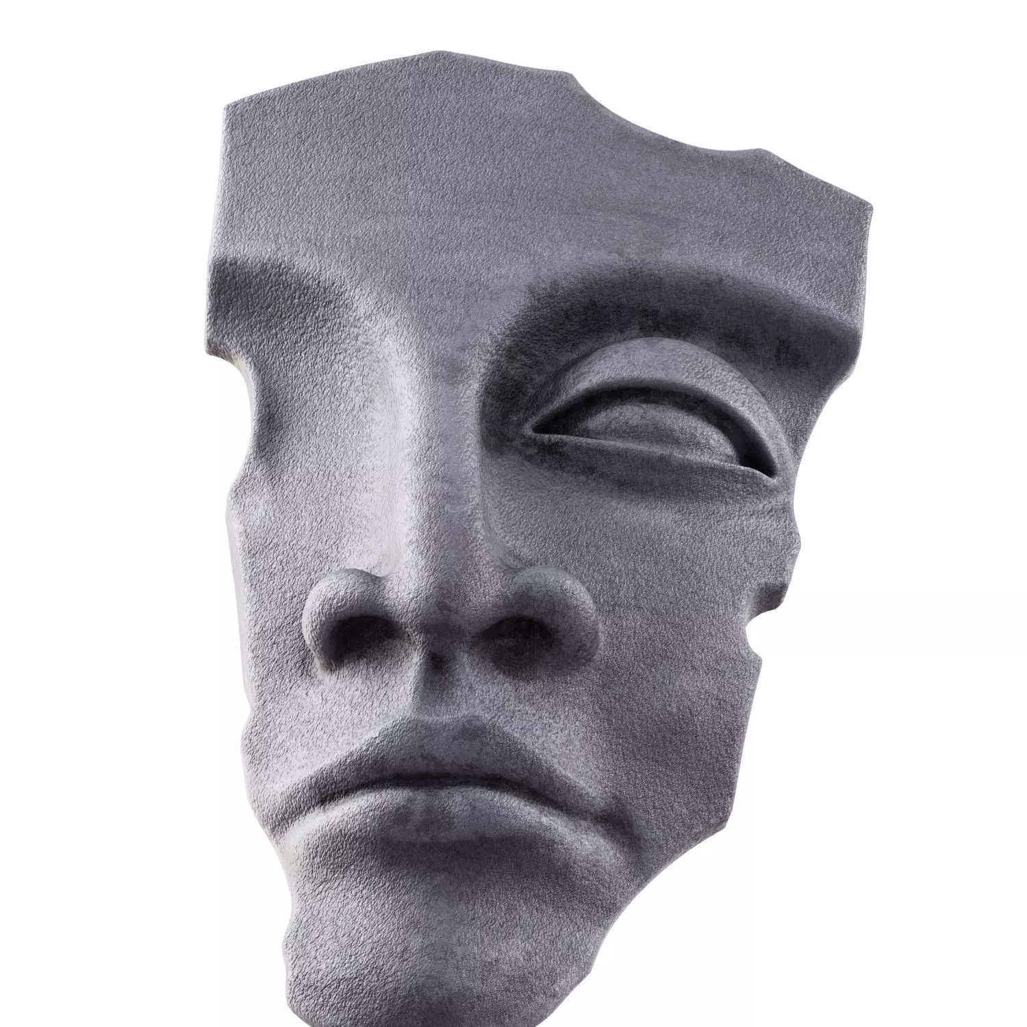 Face sculpture on the wall 3D model_4