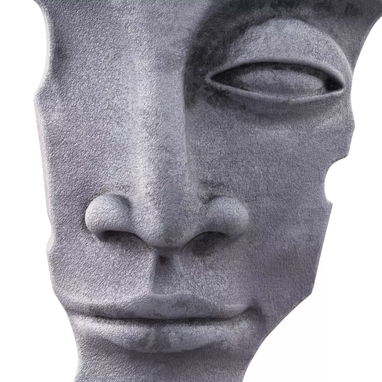 Face sculpture on the wall 3D model_3